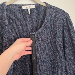 Sparky cardigan with leather trim
